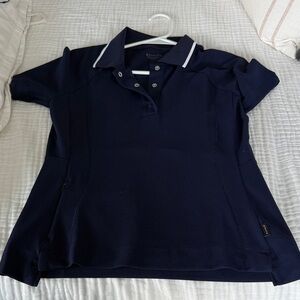 Athleta Navy Button Down Polo Shirt